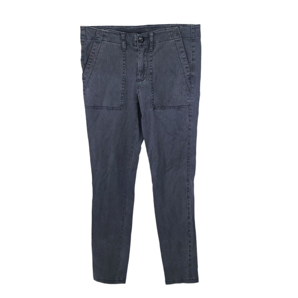 Cabi Pants Womens 6 Slim Straight Stretch Gray Pockets Quest Textured Corduroy